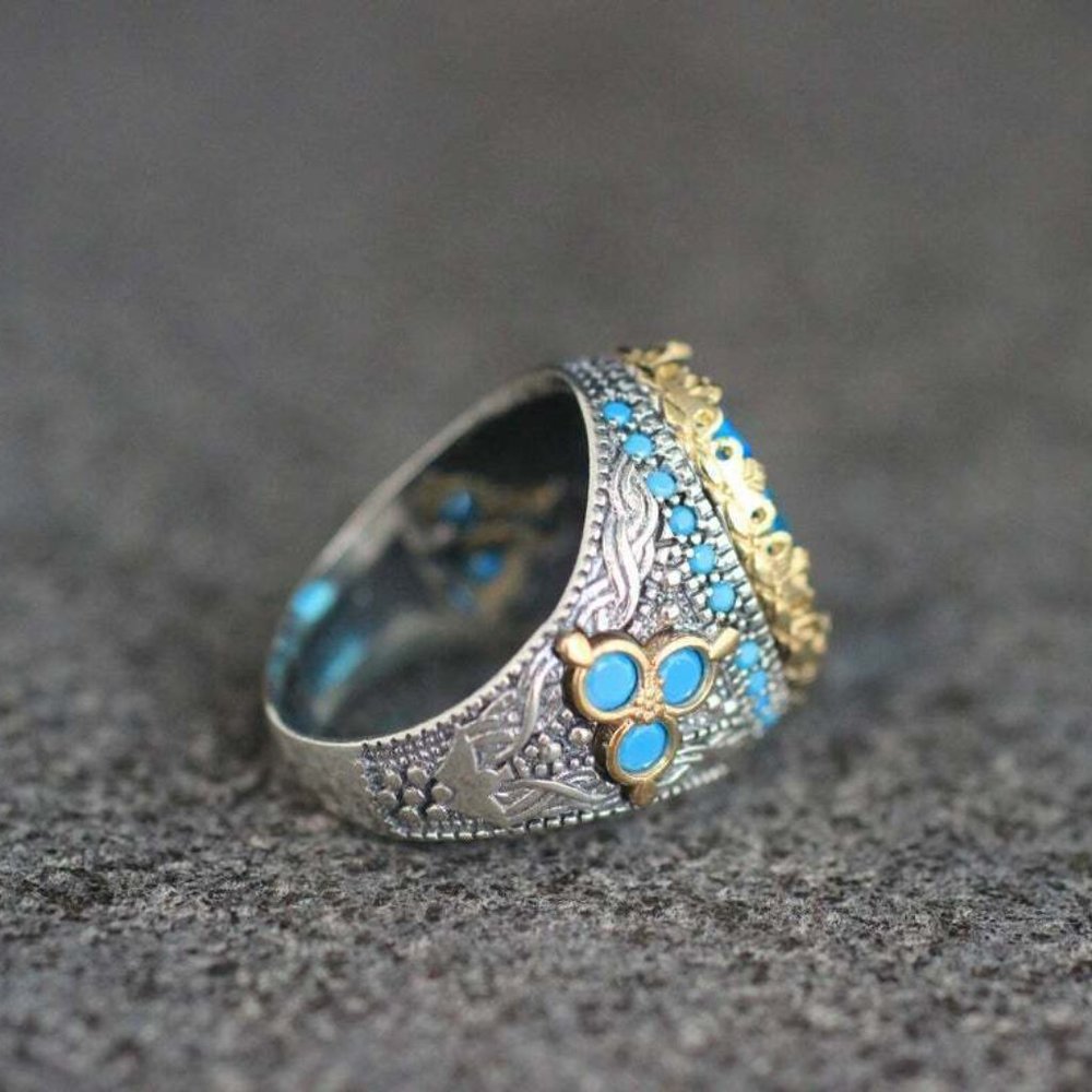 Gorgeous Men's Huge Aquamarine 925 Silver Ring - Picture 3 of 10